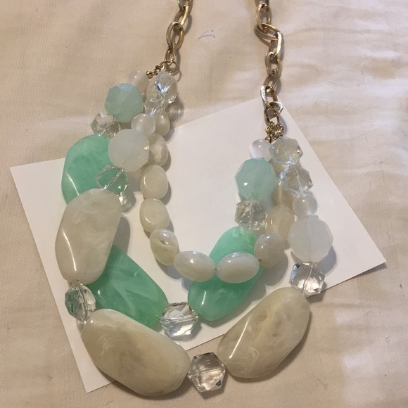 Turquoise and White Necklace - Picture 1 of 2